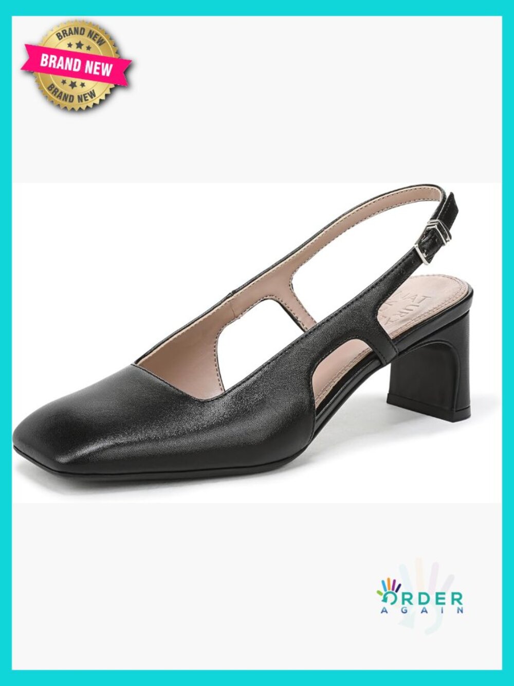Slingback Pumps with Adjustable Buckle and Contour+ Comfort Technology Square